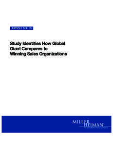 ARTICLE SERIES  Study Identifies How Global Giant Compares to Winning Sales Organizations