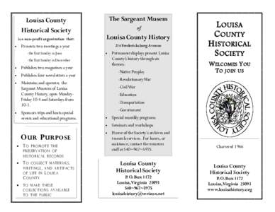 Louisa County Historical Society The Sargeant Musem of