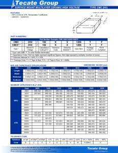 Tecate Group  SURFACE MOUNT MULTILAYER CERAMIC HIGH VOLTAGE TYPE CMC (HV)