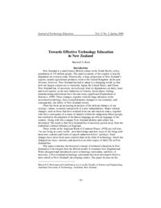 Journal of Technology Education  Vol. 11 No. 2, Spring 2000 Towards Effective Technology Education in New Zealand