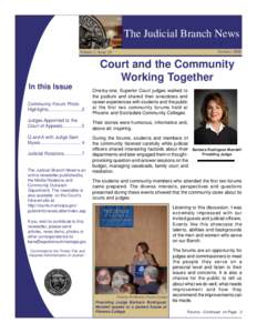 The Judicial Branch News October 2008 Volume 3, Issue 10  Court and the Community