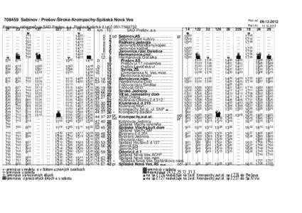 [removed]Sabinov / Prešov-Široké-Krompachy-Spišská Nová Ves Prepravu zabezpečuje:SAD Prešov, a.s.,Prešov,Košická 2,tel.č.[removed][removed]