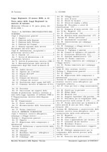 2h Turis mo  Leg g e Re g i o n a l e 23 marz o , n. 42 Test o uni c o dell e Leg g i Re gi o n a l i in mat e r i a di turi s m o . (Bollettino Ufficiale n. 15, par t e prim a, del