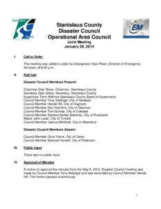 `  Stanislaus County Disaster Council Operational Area Council Joint Meeting