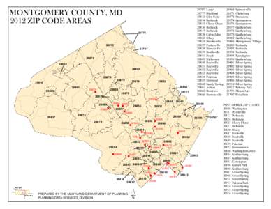 MONTGOMERY COUNTY, MD 2012 ZIP CODE AREAS[removed]20812