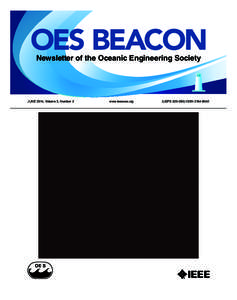 Newsletter of the Oceanic Engineering Society  June 2014, Volume 3, Number 2 OE S