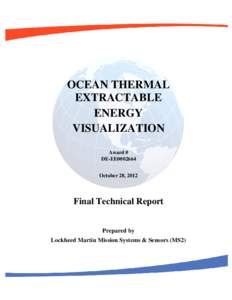 OCEAN THERMAL EXTRACTABLE ENERGY VISUALIZATION Award # DE-EE0002664