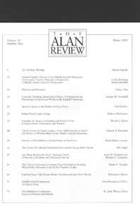 ALAN v30n2 - Table of Contents