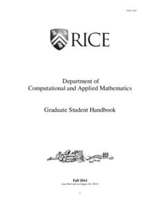 FALL[removed]Department of Computational and Applied Mathematics  Graduate Student Handbook