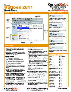 Outlook 2011 Microsoft® Free Cheat Sheets!  Cheat Sheets