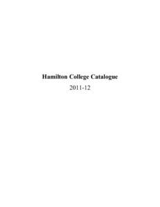 Hamilton College Catalogue[removed] Hamilton College Calendar[removed]Aug.
