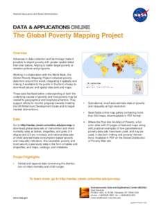 National Aeronautics and Space Administration  DATA & APPLICATIONS The Global Poverty Mapping Project Overview
