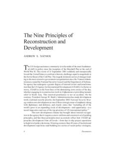 The Nine Principles of Reconstruction and Development ANDREW S. NATSIOS  T