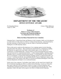 Law / Business / United States Department of the Treasury / Financial crimes / Office of Terrorist Financing and Financial Crimes / Office of Terrorism and Financial Intelligence / Financial Intelligence / Financial Crimes Enforcement Network / Money laundering / Tax evasion / Government / Financial regulation