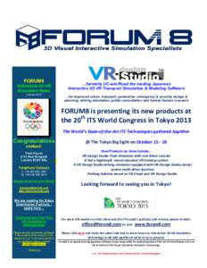 FORUM8 Interactive 3D VR Simulation News October 2013  …formerly UC-win/Road the leading Japanese