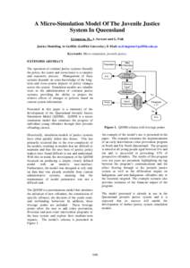 A Micro-Simulation Model Of The Juvenile Justice System In Queensland