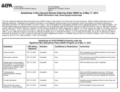 United States Environmental Protection Agency Air and Radiation Stratospheric Protection Division 6205J