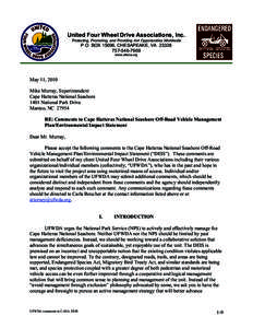 United Four Wheel Drive Associations, Inc. Protecting, Promoting, and Providing 4x4 Opportunities Worldwide P.O. BOX 15696, CHESAPEAKE, VA[removed]7969 www.ufwda.org