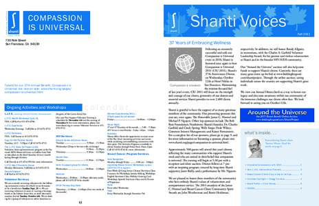 Shanti Voices  COMPASSION IS UNIVERSAL  Fall 2011