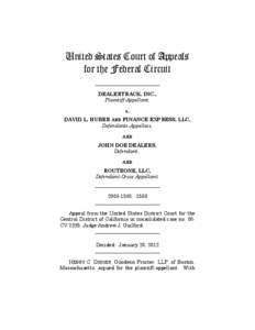United States Court of Appeals for the Federal Circuit __________________________ DEALERTRACK, INC., Plaintiff-Appellant, v.
