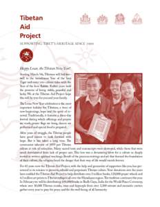 Tibetan Aid Project Supporting Tibet’s Heritage SinceHappy Losar, the Tibetan New Year!