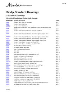 1 of 39  Bridge Standard Drawings All Archived Drawings All Archived Standard and Typical Detail Drawings Drawing No.