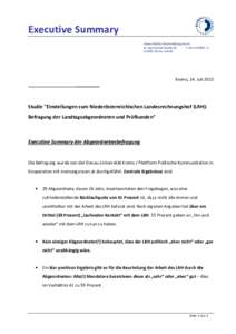 Executive Summary Universität für Weiterbildung Krems Dr.-Karl-Dorrek-Straße 30 T +A-3500, Krems, Austria