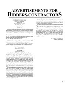 ADVERTISEMENTS FOR  BIDDERS/CONTRACTORS NOTICE TO BIDDERS OFFICE OF GENERAL SERVICES