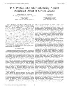PFS: Probabilistic Filter Scheduling Against Distributed Denial-of-Service Attacks