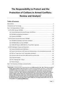 Literature Review: the Responsibility to Protect and the Protection of Civilians in Armed Conflicts