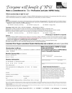 ASPRS MembershipApplication Form