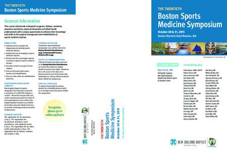 Boston Sports Medicine Symposium Boston Sports