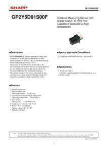 GP2Y5D91S00F  GP2Y5D91S00F Distance Measuring Sensor Unit Digital output (15 mm) type