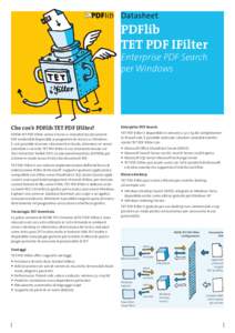 PDFlib TET PDF IFilter data sheet