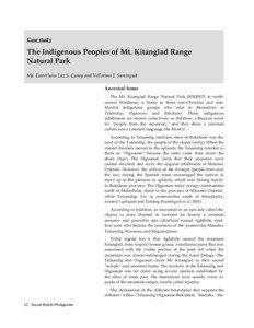 Case study  The Indigenous Peoples of Mt. Kitanglad Range