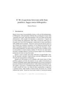 Il ’48 e la questione ferroviaria nello Stato pontificio. Saggio storico bibliografico Ernesto Petrucci