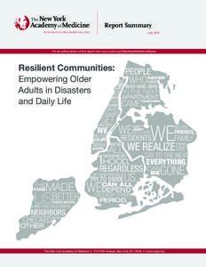 Humanitarian aid / Emergency management / Occupational safety and health / Federation of Protestant Welfare Agencies / New York Academy of Medicine / Psychological resilience / Disaster / Public health / Hamilton-Madison House / Health / Health economics / Disaster preparedness