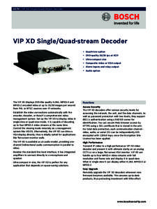 CCTV | VIP XD Single/Quad-stream Decoder  VIP XD Single/Quad-stream Decoder ▶ Quad-view option ▶ DVD-qualityips at 4CIF ▶ Ultra-compact size