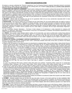 General Terms and Conditions of Sale All products or services (collectively the “Products”) furnished by Tyco Fire Protection Products companies (hereinafter referred to individually and collectively as “Seller”)