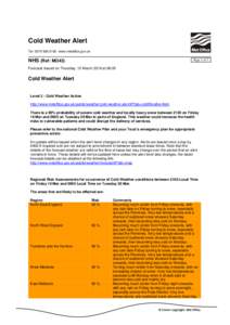 Cold Weather Alert Tel: www.metoffice.gov.uk NHS (Ref: MO43)  Page 1 of 3