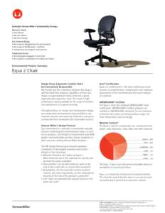 Environmental Product Summary: Equa 2 Chair