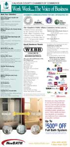 Calhoun County Chamber of Commerce  Work Week....The Voice of Business Mark Your Calendars Friday, May 16, Fitness Jump Start: Crossfit with