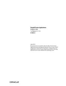 Oracle® Fusion Applications Installation Guide 11g Release[removed]E16600-21  June 2013