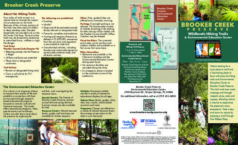 Brooker Creek Preserve / Lake Tarpon / Trail / Arboretum of the University of Central Florida / Geography of Florida / Florida / Pinellas County /  Florida