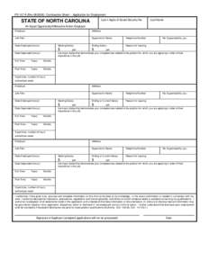 PD 107 A (Rev[removed]Continuation Sheet -- Application for Employment  STATE OF NORTH CAROLINA Last 4 digits of Social Security No.