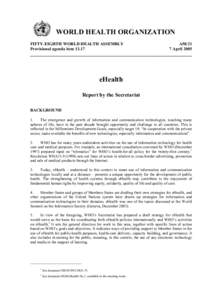 WORLD HEALTH ORGANIZATION FIFTY-EIGHTH WORLD HEALTH ASSEMBLY Provisional agenda item[removed]A58/21 7 April 2005