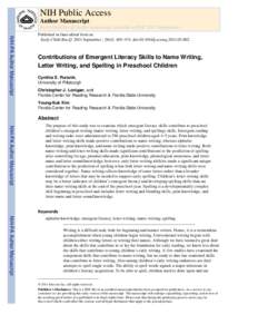 NIH Public Access Author Manuscript Early Child Res Q. Author manuscript; available in PMC 2012 September 1. NIH-PA Author Manuscript