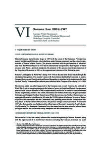 VI  Romania: from 1880 to 1947 George Virgil Stoenescu1, Adriana Aloman, Elisabeta Blejan and