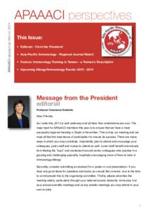 APAAACI perspectives MarchAPAAACI perspectives This Issue: • Editorial - From the President • Asia-Pacific Immunology - Regional Journal Watch