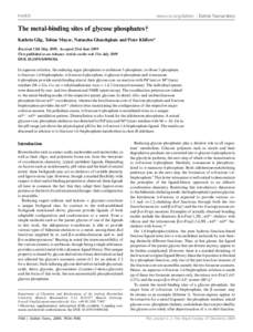 www.rsc.org/dalton | Dalton Transactions  PAPER The metal-binding sites of glycose phosphates† Kathrin Gilg, Tobias Mayer, Natascha Ghaschghaie and Peter Kl¨ufers*